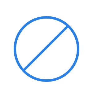 Icon of the none button with a white background.