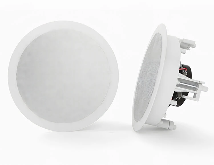 Waterproof speakers in bathroom.