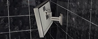 How do I mount my bathroom TV to the wall.