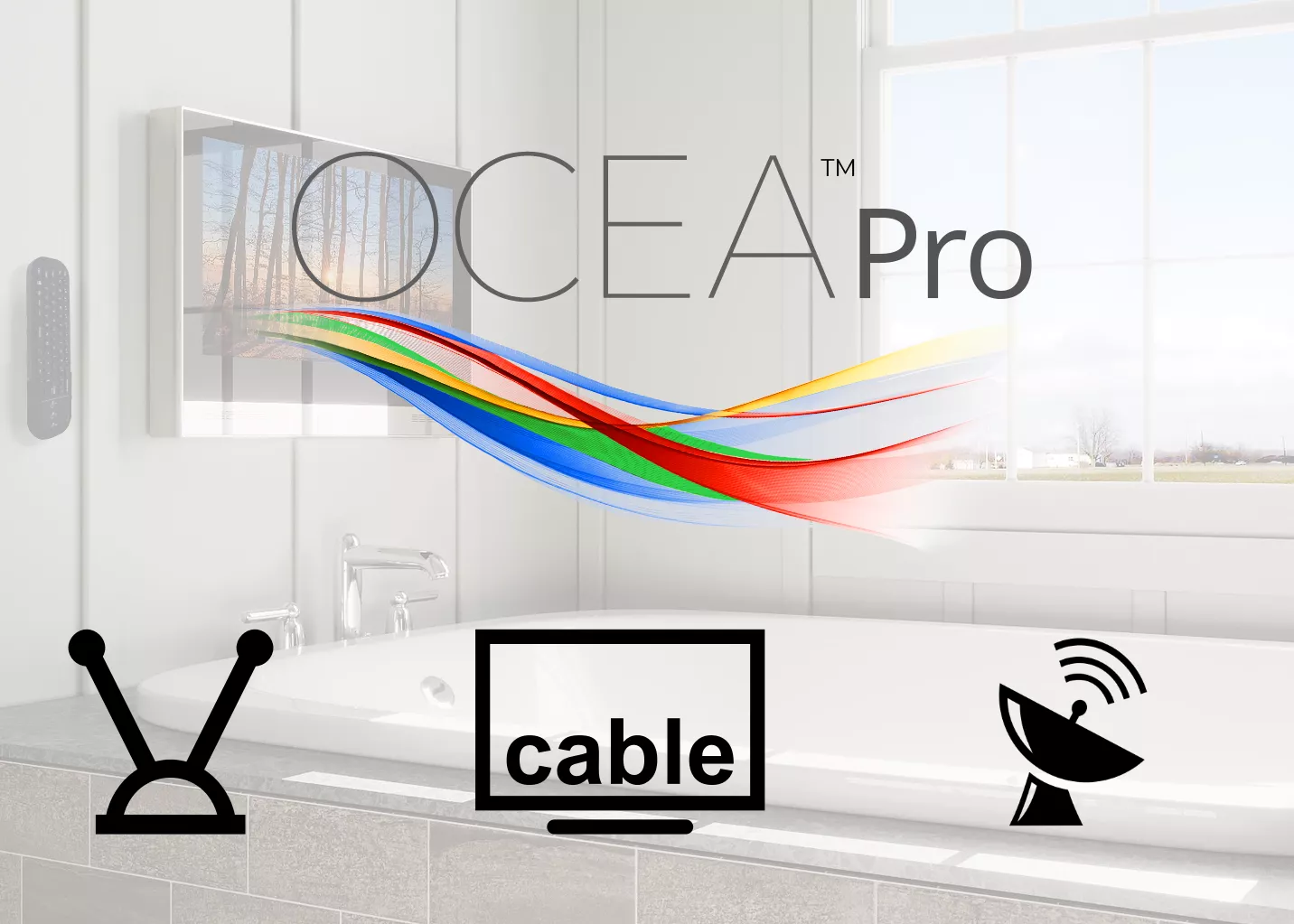 Watch cable TV with this bathroom TV.