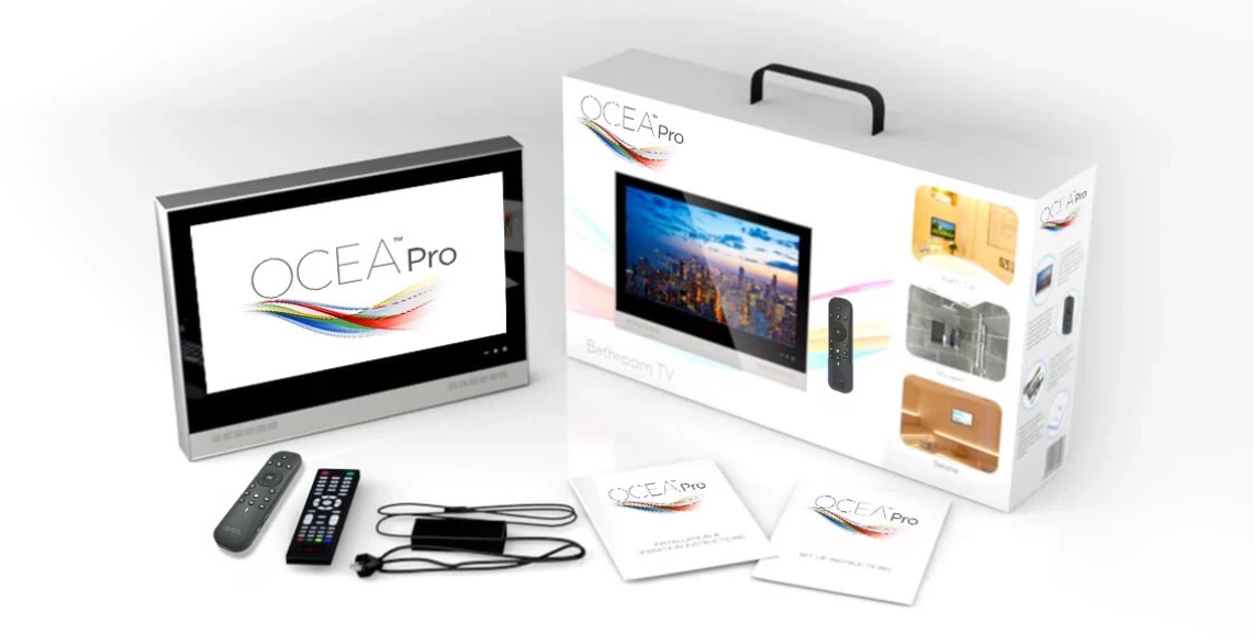 What is in the box of this bathroom TV?